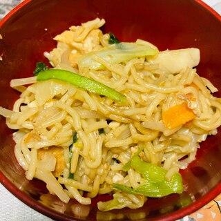 茹で麺でパッタイ風